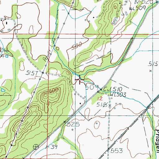 Topographic Map of Pridgen Branch, AL