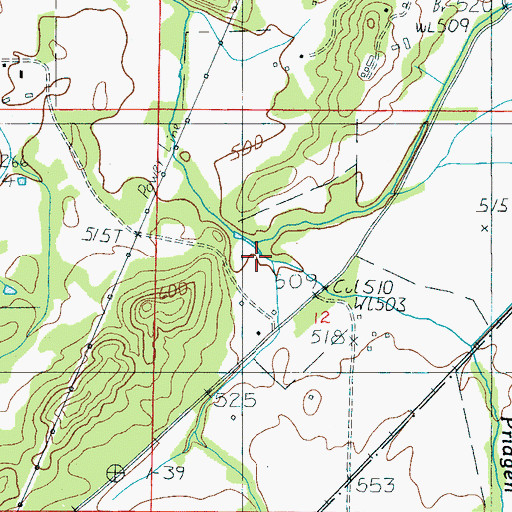 Topographic Map of Pridgen Branch, AL