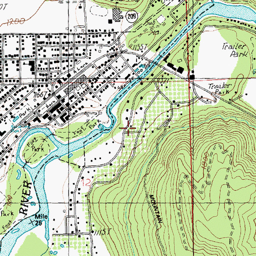 Topographic Map of Upper Valley Christian School, WA