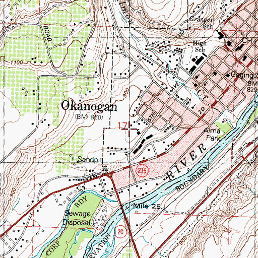 Topographic Map of O'Keefe Elementary School, WA