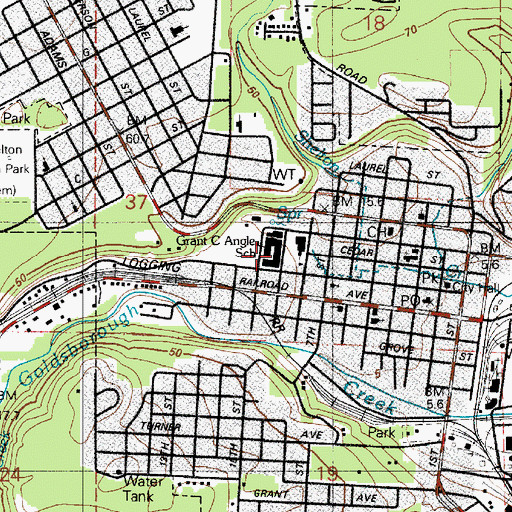 Topographic Map of Evergreen Elementary School, WA