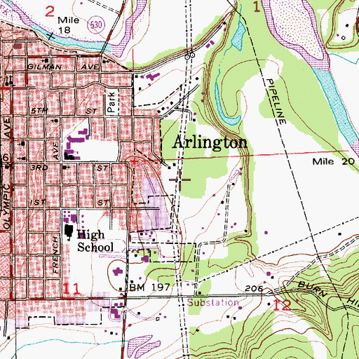 Topographic Map of Eagle Creek Elementary School, WA