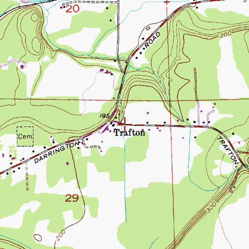 Topographic Map of Tafton School, WA