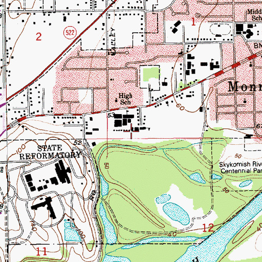 Topographic Map of Sky Valley Adventist School, WA