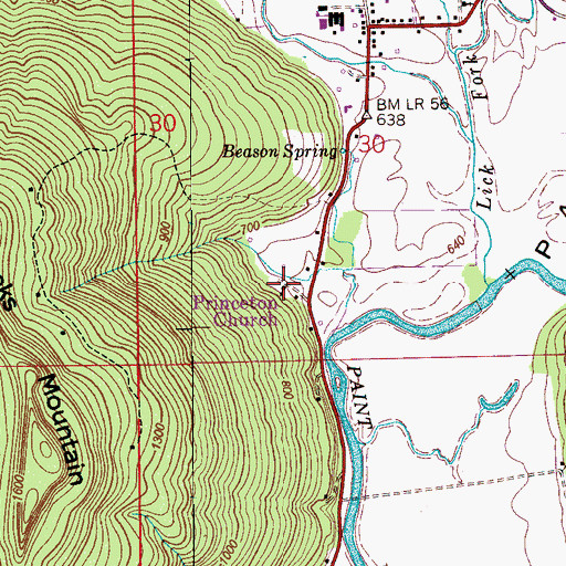 Topographic Map of Princeton Church, AL
