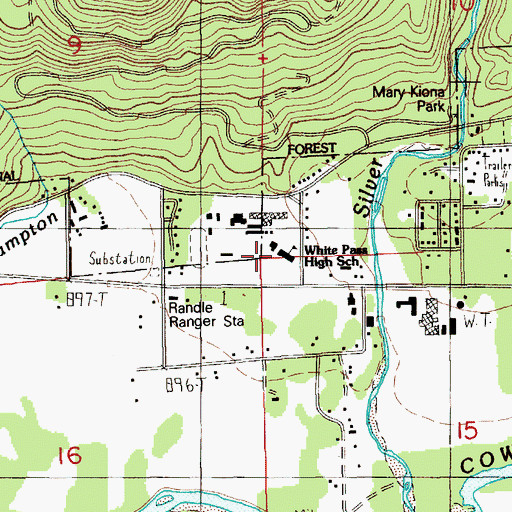 Topographic Map of White Pass Elementary School, WA