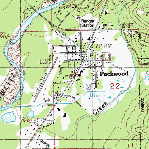 Topographic Map of Packwood Elementary School, WA