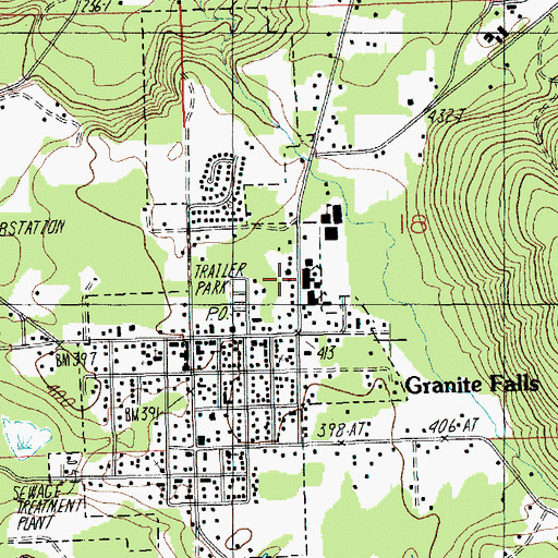 Topographic Map of Granite Falls Elementary School, WA
