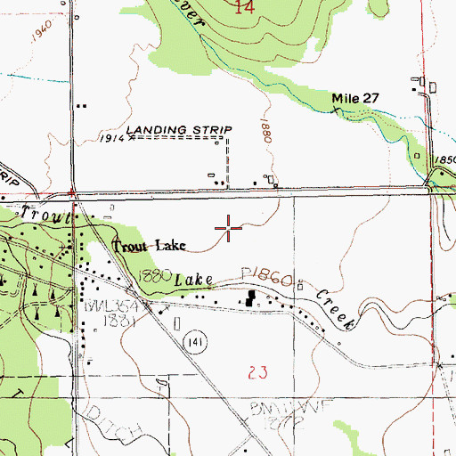 Topographic Map of Trout Lake Junior-Senior High School, WA