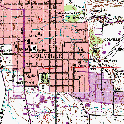 Topographic Map of Johnson Christian School, WA