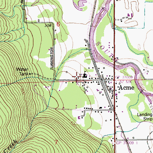 Topographic Map of Acme Elementary School, WA
