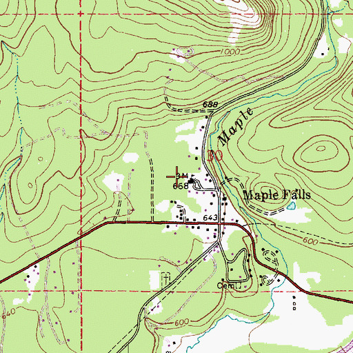 Topographic Map of Maple Falls Elementary School, WA
