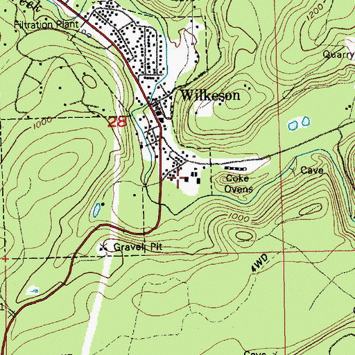 Topographic Map of Wilkeson Elementary School, WA
