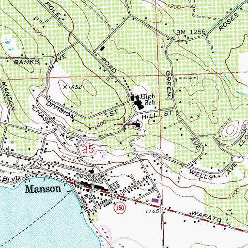 Topographic Map of Manson Elementary School, WA