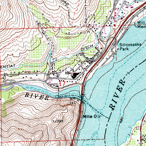 Topographic Map of Paul Rumburg Elementary School, WA