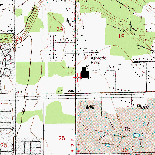 Topographic Map of Pacific Middle School, WA