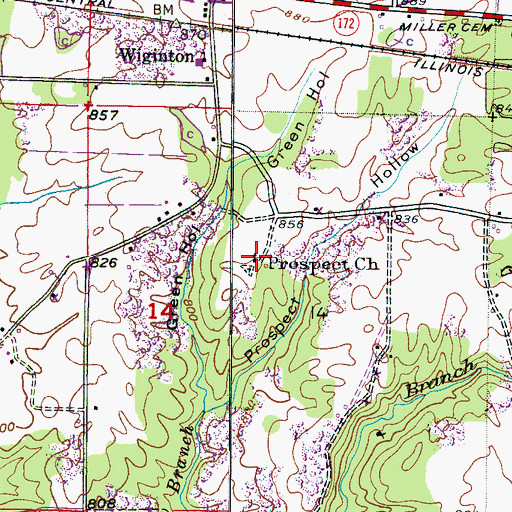 Topographic Map of New Prospect Baptist Church, AL