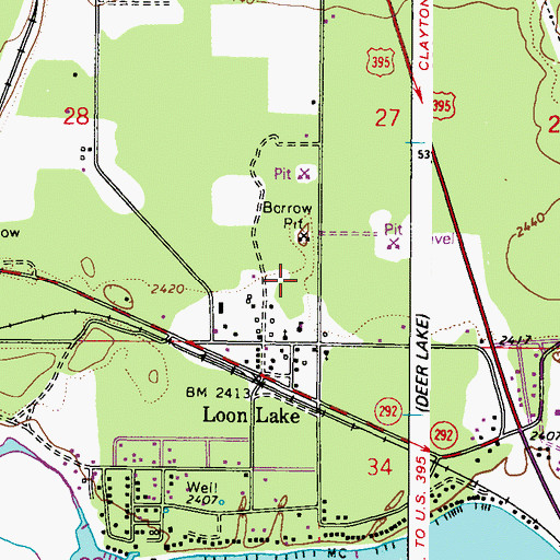 Topographic Map of Loon Lake Elementary School, WA