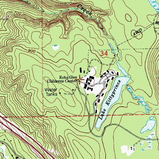 Topographic Map of Echo Glen School, WA