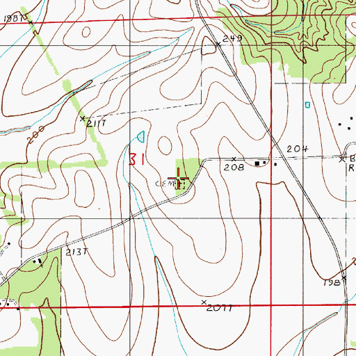 Topographic Map of Prosperity Cemetery, AL