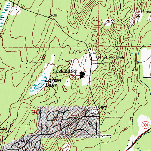 Topographic Map of Sand Hill Elementary School, WA