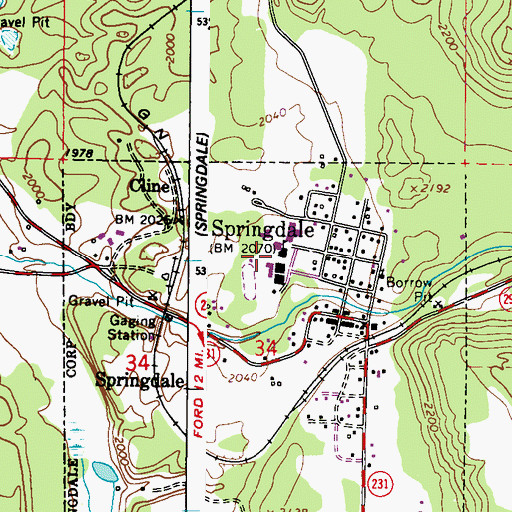 Topographic Map of Mary Walker High School, WA