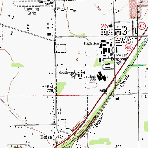 Topographic Map of Southwood Elementary School, WA