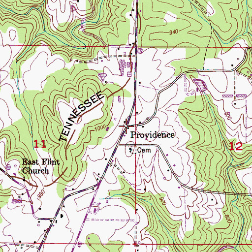 Topographic Map of Providence, AL