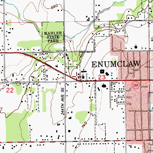 Topographic Map of Seventh Day Adventist School, WA