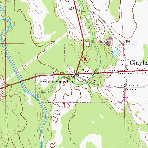 Topographic Map of Providence Missionary Baptist Church, AL