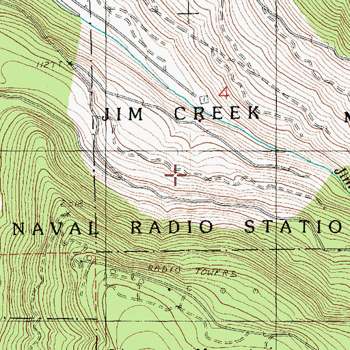 Topographic Map of Jim Creek Naval Radio Station, WA