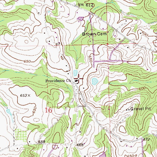 Topographic Map of Providence Baptist Church, AL