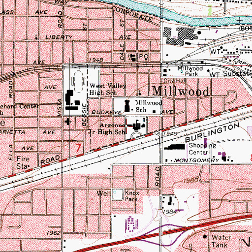 Topographic Map of Argonne Junior High School, WA