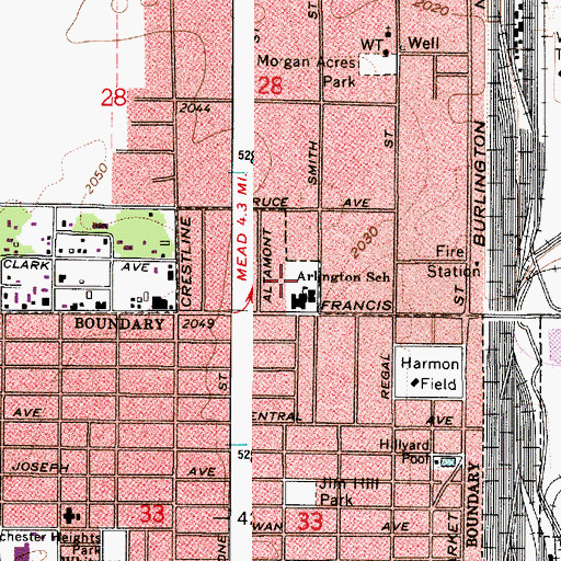 Topographic Map of Arlington Elementary School, WA