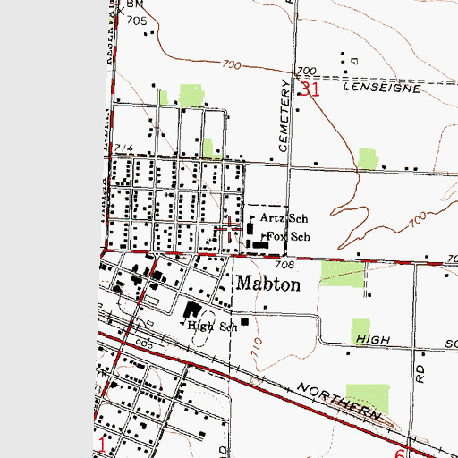 Topographic Map of Artz-Fox Elementary School, WA