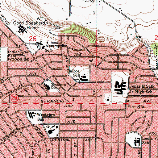 Topographic Map of Balboa Elementary School, WA