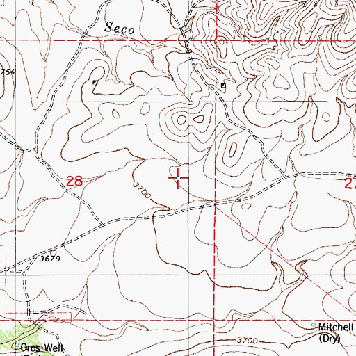 Topographic Map of Charles Mine, AZ