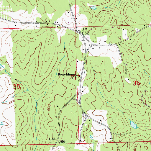 Topographic Map of Providence Baptist Church, AL
