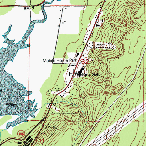 Topographic Map of Belfair Elementary School, WA