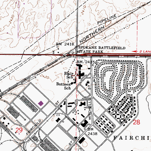 Topographic Map of Blair Elementary School, WA