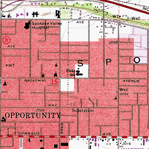 Topographic Map of Barker Center, WA