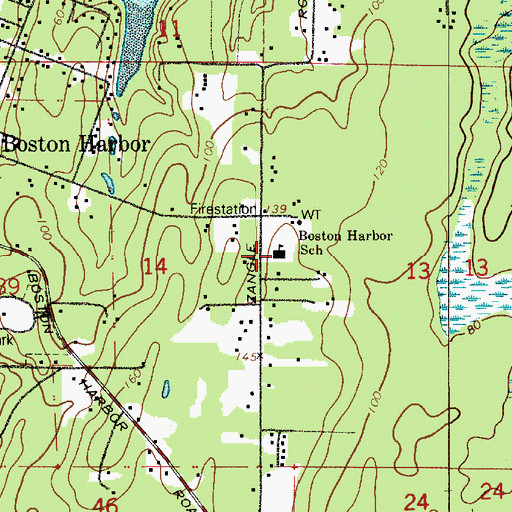 Topographic Map of Boston Harbor Elementary School, WA