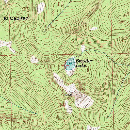 Topographic Map of Boulder Lake, WA