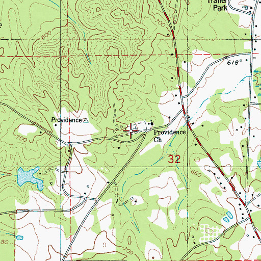 Topographic Map of Providence Baptist Church, AL