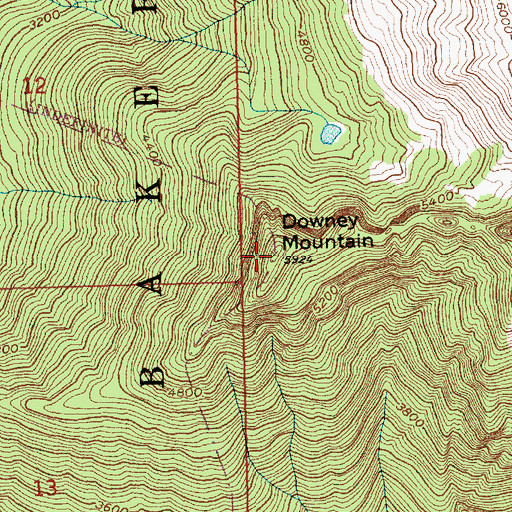 Topographic Map of Downey Mountain, WA