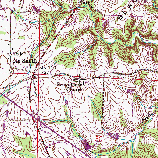 Topographic Map of Providence Baptist Church, AL