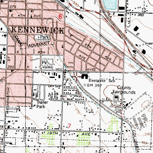 Topographic Map of Eastgate Elementary School, WA