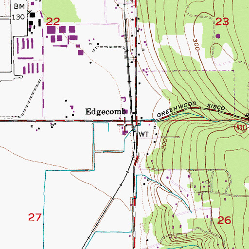 Topographic Map of Edgecomb, WA