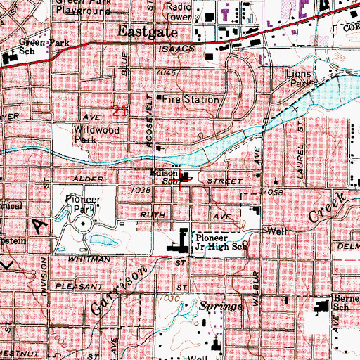 Topographic Map of Edison Elementary School, WA