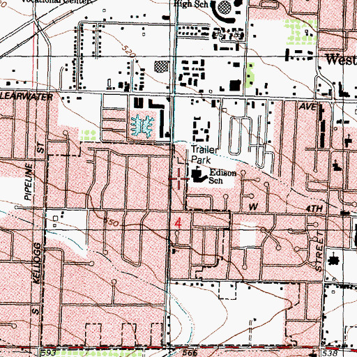 Topographic Map of Edison Elementary School, WA